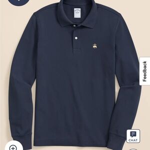 Brooks Brothers Men's Dark Blue Long Sleeve Polo
